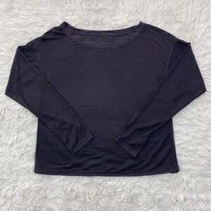 Lululemon Shirt Womens M Purple Back in Action Long Sleeve Sheer Luminous Stripe